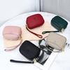 Cowhide Mini Coin Purse Women's Leather Large Capacity Double Zipper Storage Bag Multifunctional Clutch