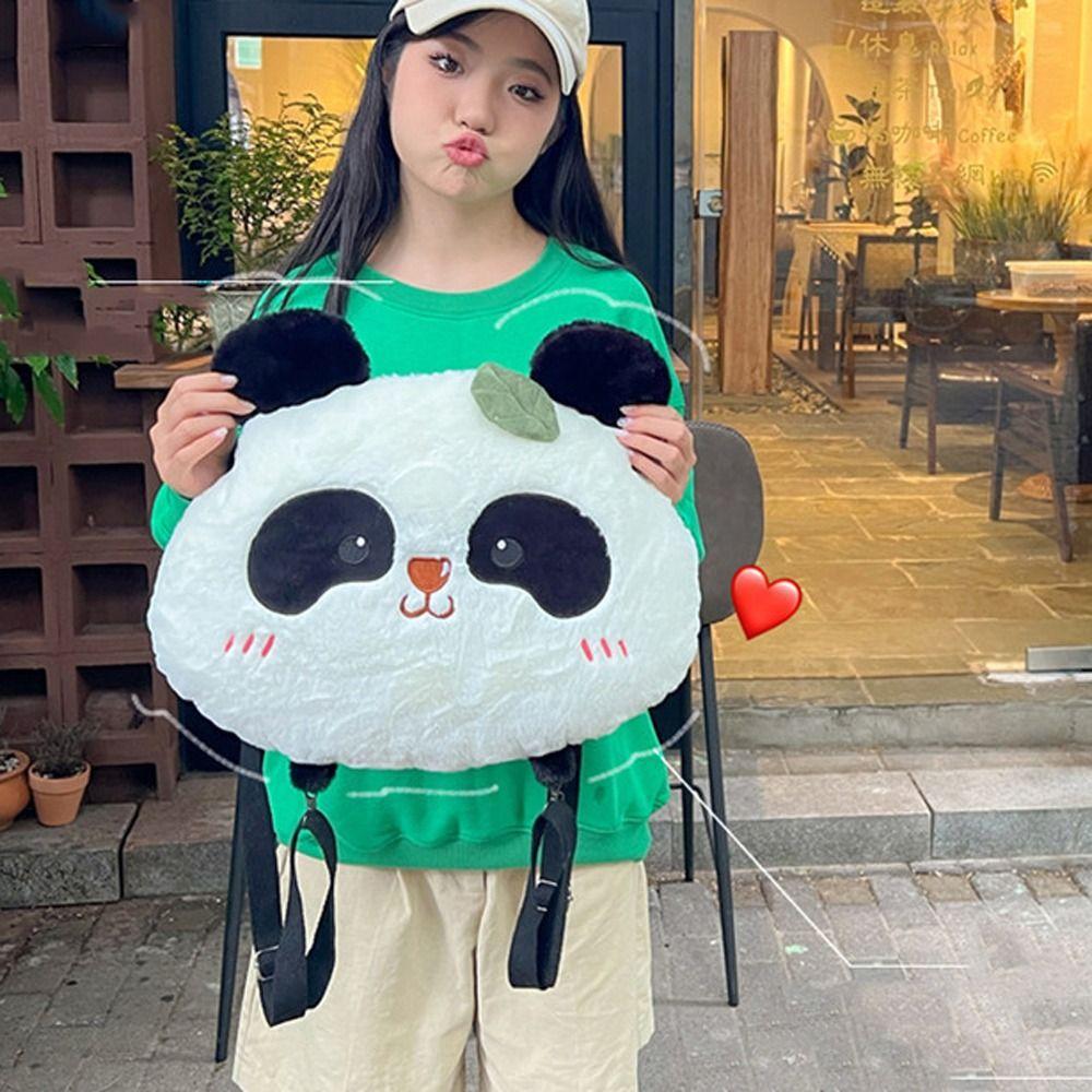 Korean Style Students School Bag Plush Cartoon Messaage Bag Cute Panda Backpack Travel