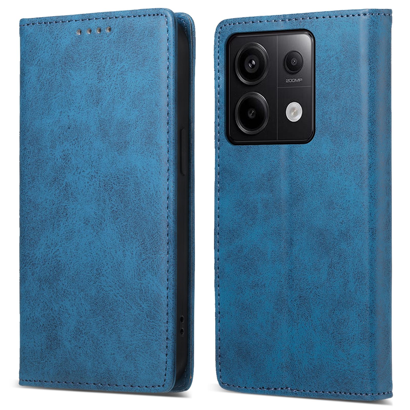 

DF-05 For Xiaomi Redmi Note 13 Pro 5G/Poco X6 5G Case RFID Blocking Phone Cover Wallet Blue