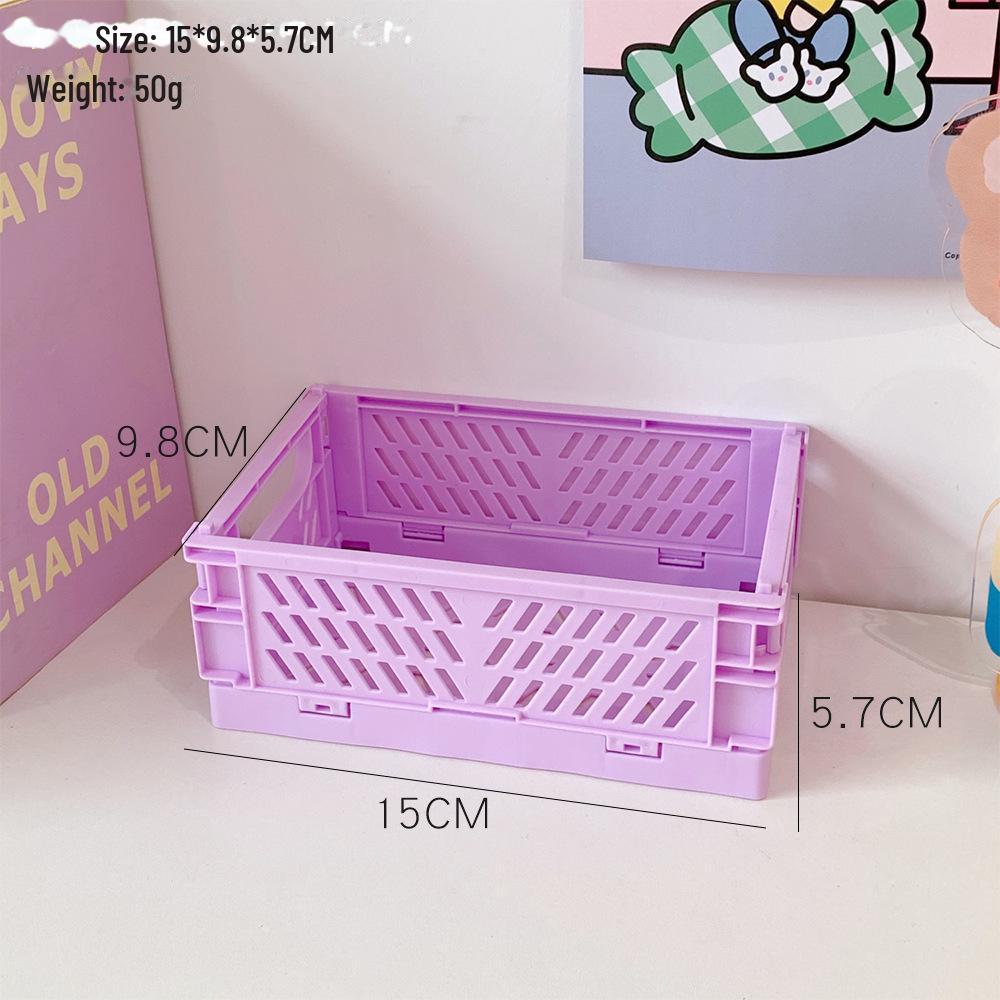 Korean Mini Folding Storage Box - Compact Organizer for Desktop, Stationery, and Skincare Essentials