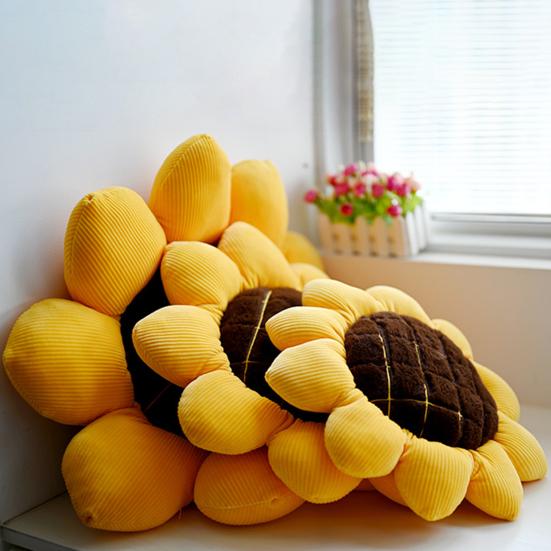 Cuscino decorativo a forma di girasole, resistente all'usura, lavabile, non sbiadisce, per divano e pavimento