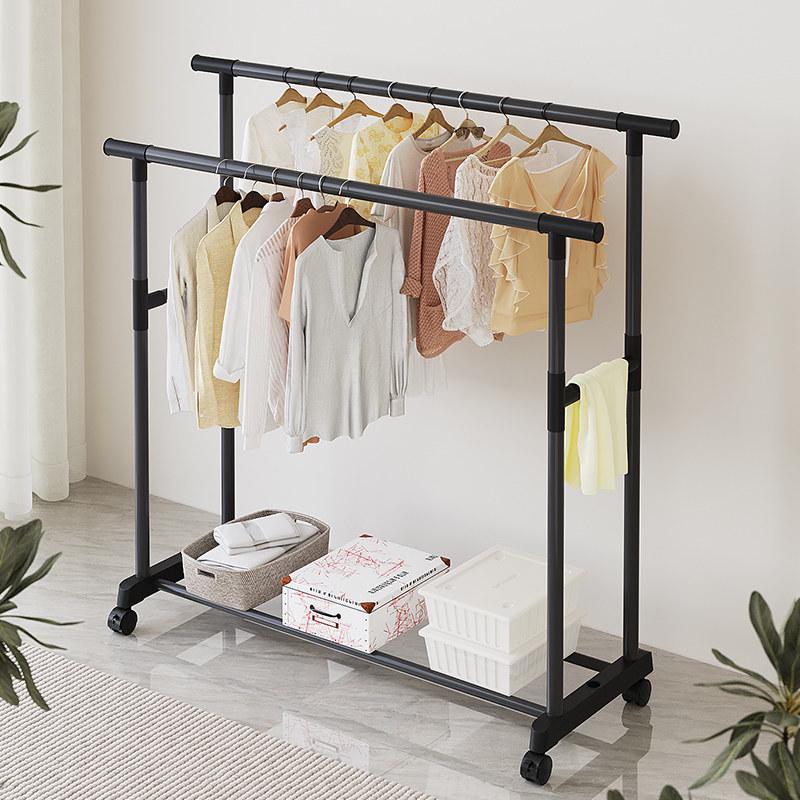 Multifunctional Floor Coat and Clothes Drying Rack for Bedroom, Balcony, or Dorm.