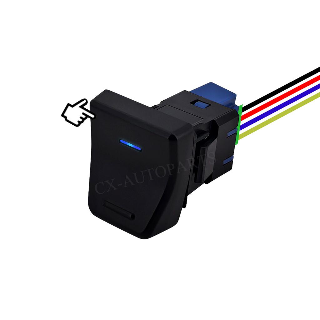 Blue LED Push Switch Interior Light Camera Power ON OFF for Toyota Wilanda RAV4 XA50 2020-2022 Dash Center Console Accessories