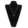 Source Hip Hop Gold Plated Cross Pendant Men's Stainless Steel Necklace Versatile Sweater Pendant