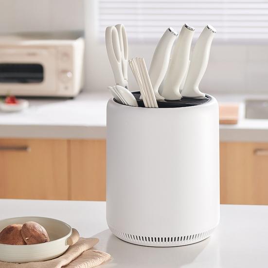 Kitchen Cutter Rack And Chopstick Holder 360° Rotation Stable Storage Rack Breathable Water-Draining Multifunctional Kitchen Organizer