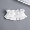 Fashion Ruffles Button Fake Collar for Women Stand Detachable Collar Fake Girls Vintage Lace Ladies False Blouse Collar