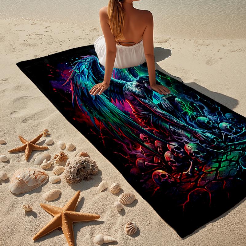 Ethereal pink Angelic skull Beach Towel, Super Soft Microfiber, Gift for Her/Him, Birthday, for Pool, Beach, Travel, Home Decor Fan gifts