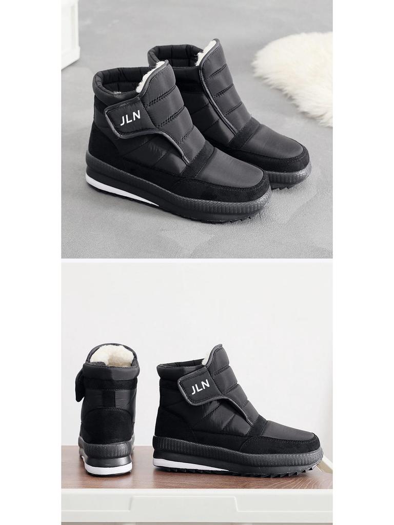 Men's and Women's Waterproof High-Top Winter Boots with Thick Velvet and Cotton Lining for Warmth