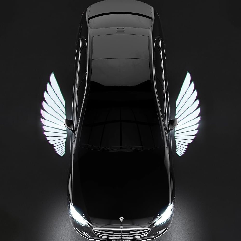 

OBEST Angel Wings Car Courtesy LED Welcome Under Door High Waterproof and Universal Set of DC12V Compatible Lamps, Lights, Lights, Lights,