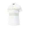 Golf Series Simple Striped Classic Sports Casual Golf Versatile Comfortable Woven Short Sleeve Polo Shirt Women Tops Jade-White A11W625404FWT