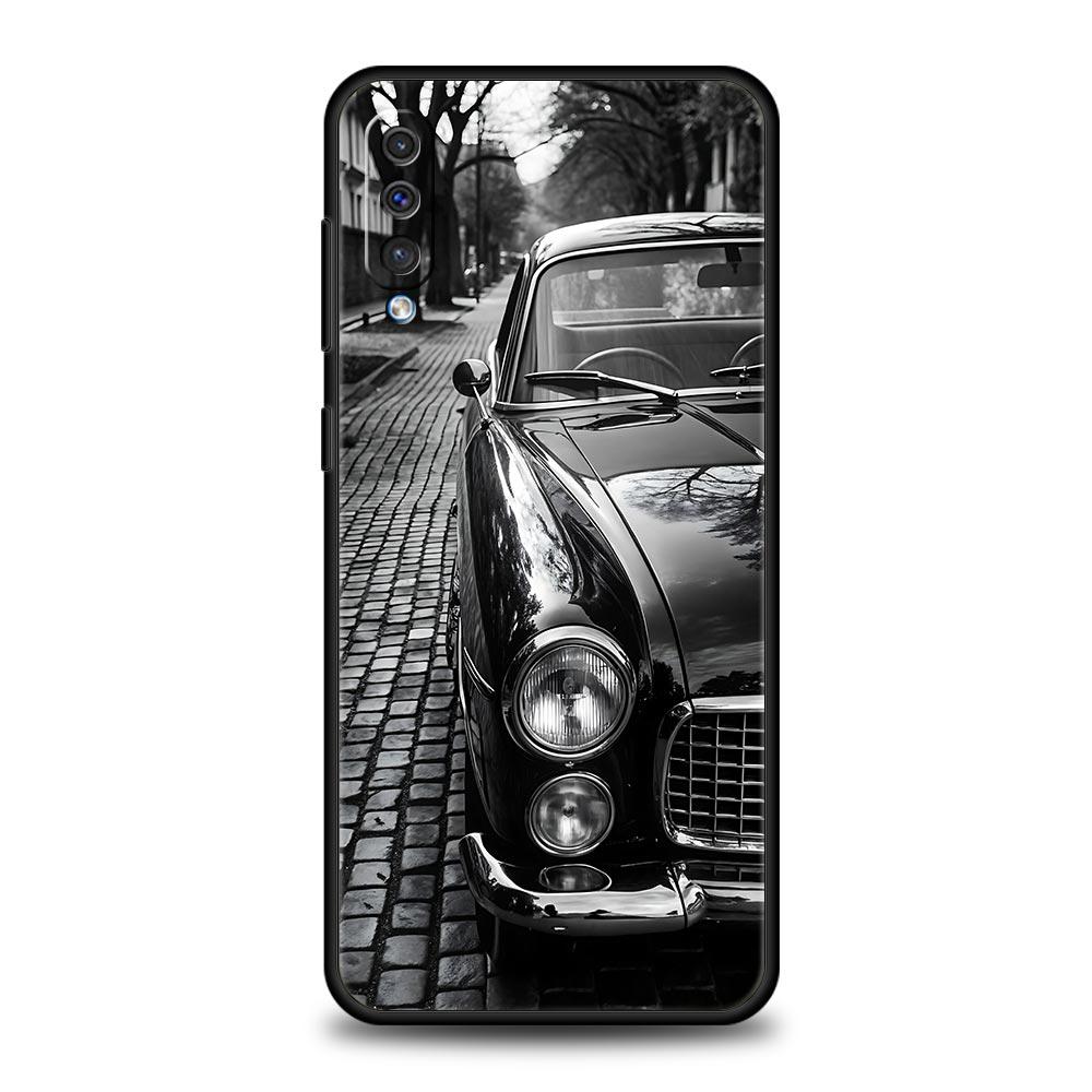 Black White Car Phone Case For Samsung A56 A36 A26 A54 A52 A24 A14 A50 A72 A70 A40 A06 A12 A22 A34 A42 A32 A04s A16 5G Cover