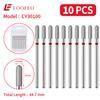 Cylindrical Bit Diamond Nail Drill Bit Set 10Pcs Nail Milling Cutters for Nail Surface Shaping Dead Skin Removal Fine Grinding Nail File Sets Home