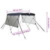 3 Bow Bimini Top with Mesh Side Panels 183 x (137 152) x 137 cm