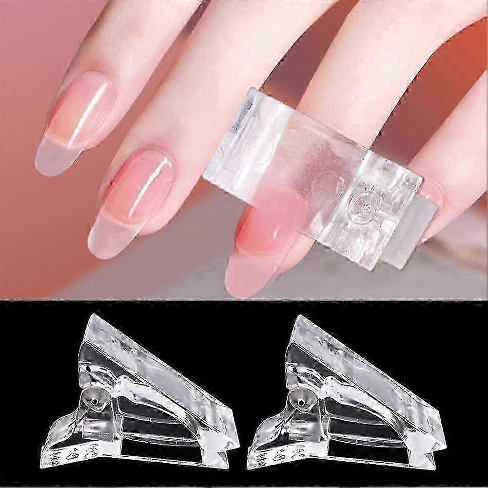10PCS Nail Tips Clip for Quick Building Gel, Plastic Transparent Nail Clips for Gel Finger Nail Extension UV LED Builder DIY Manicure Clip Clamp Set