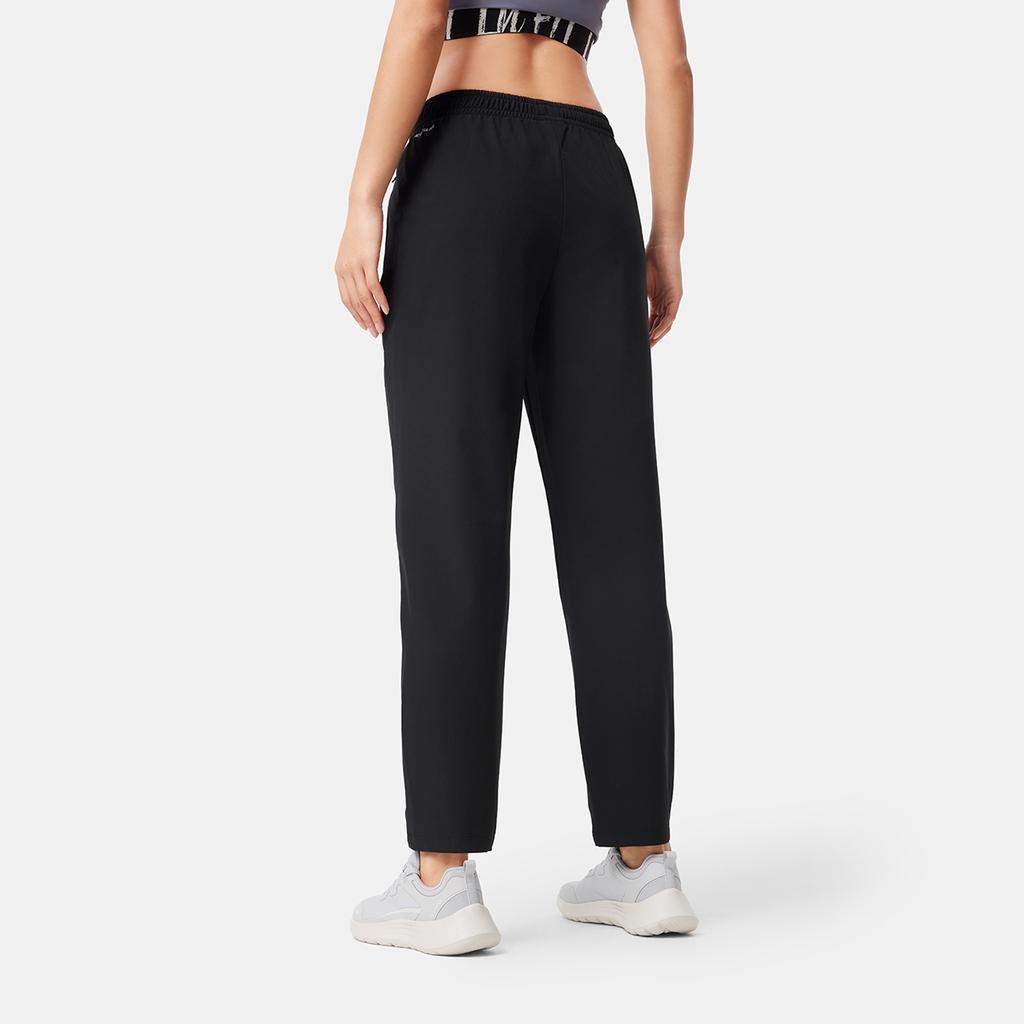 Li Ning Fitness Series Casual Simple Solid Color Straight Leg Knitted Sports Pants Women pants Black AYKV096-1