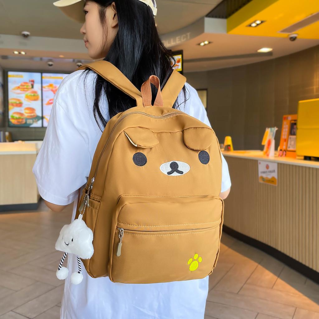 Adorable Bear Design Backpack With Ventilated Straps For Girls Travel Everyday