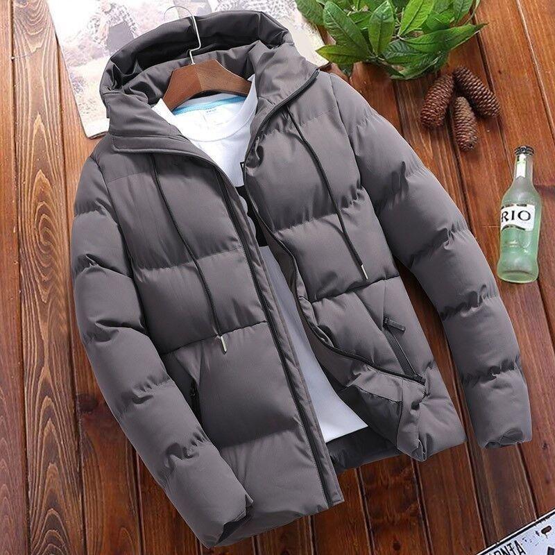 Men's Thick Puffer Hooded Jacket Casual Warm Parkas Business Outfear Winter FashionTrendy