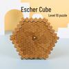 Escher Cube Level 10 Wooden Puzzle: High IQ Brain-Teaser