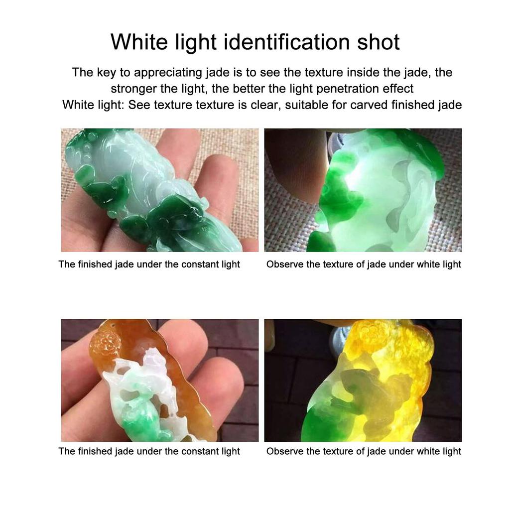 D5 UV 3 in 1 Gemstone Identification Lights White Yellow Light with USB Type C LED 365/395nm Flashlight Powerful for Gems Jade