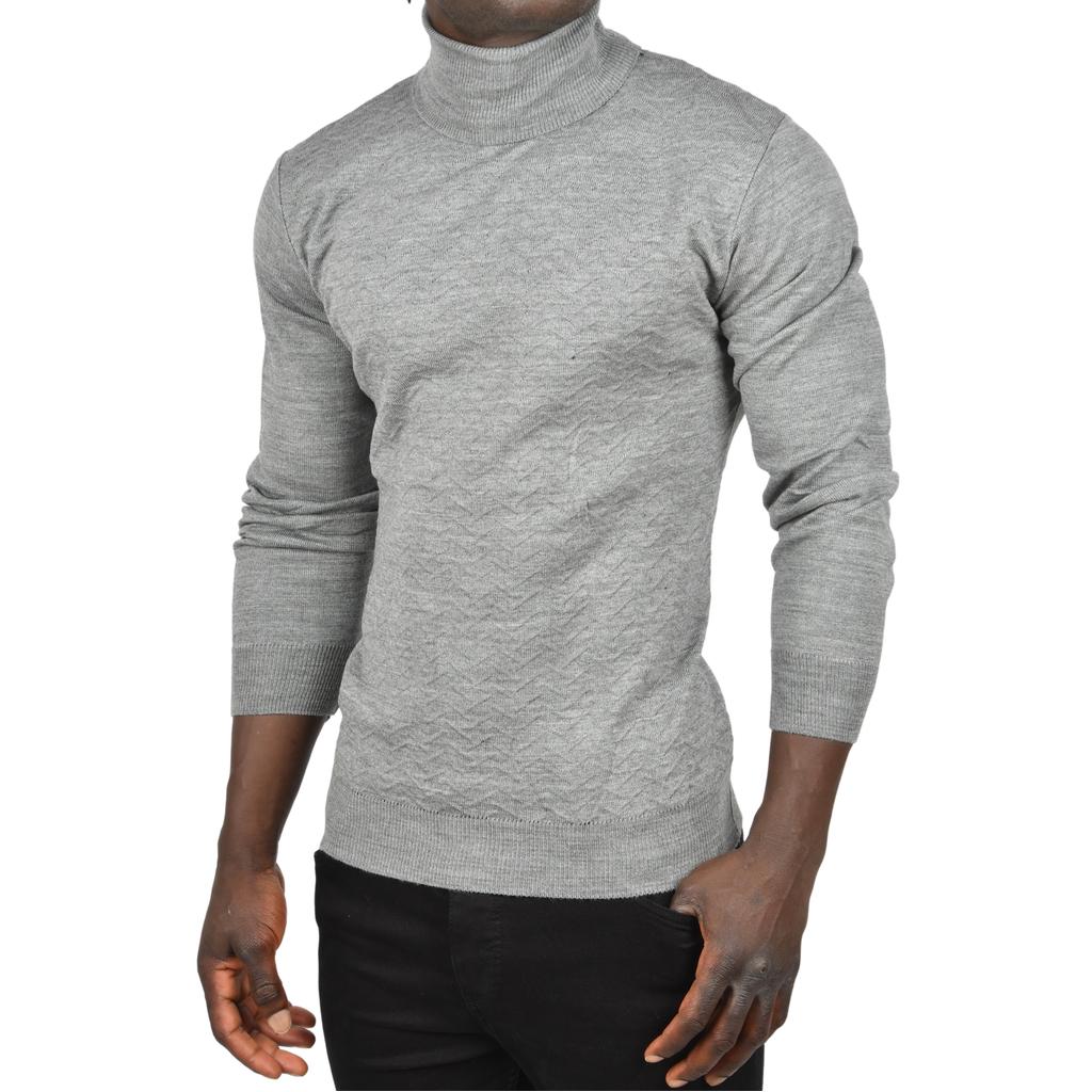 DeepSEA Zigzag Desenli Tam Balıkçı Yaka Dar Kesim Boğazlı Triko Kazak 2505497