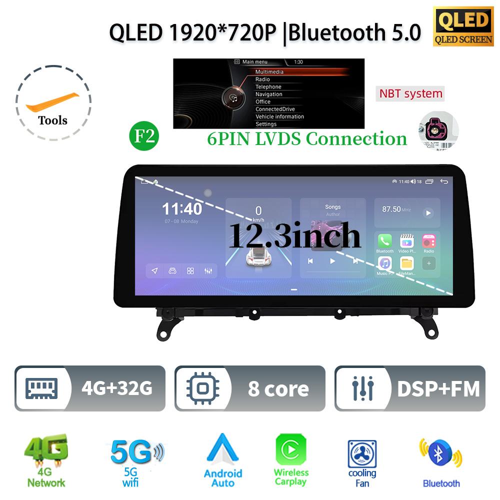 12.3" For BMW X3 F25 X4 F26 2011-2017 Android 14 Car Radio Multimedia GPS Navigation Bluetooth WIFI CarPlay Touch Screen Stereo