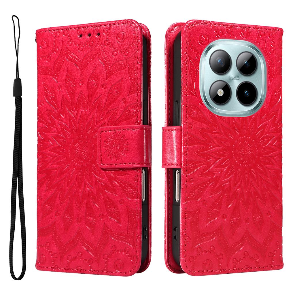 For Xiaomi Poco M8 Pro 5G/Redmi Note 15 Pro+ 5G (Global) Leather Wallet Case Sunflower Imprinted Phone Cover