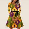 Women's Casual Fashion Long Sleeve  Vintage Long Dresses