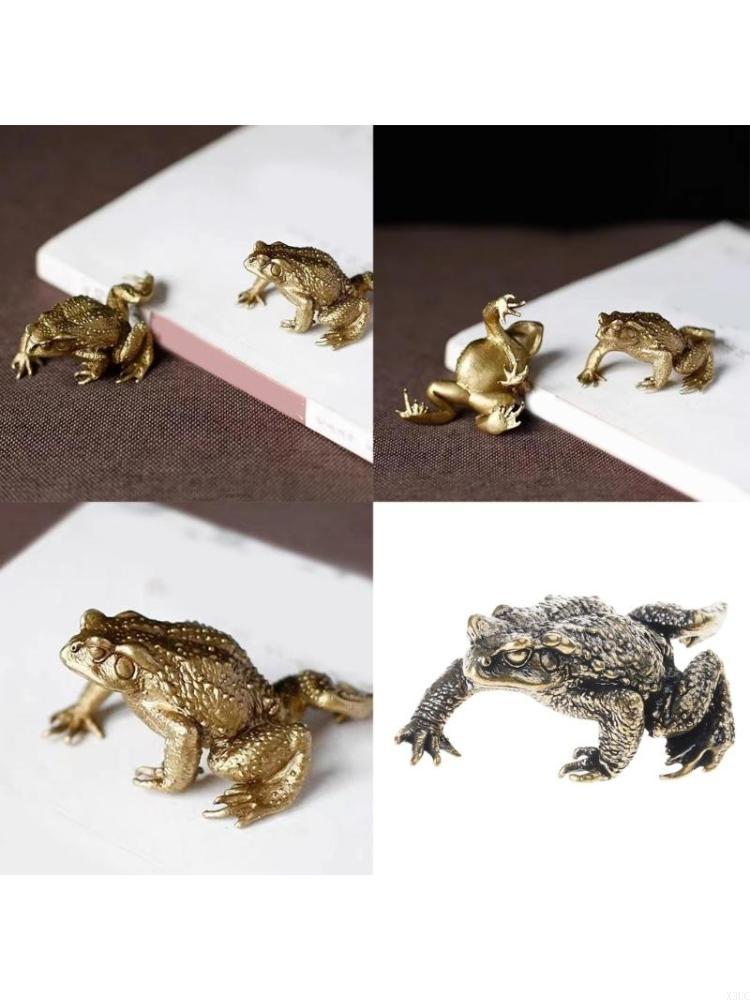 

Brass Toads Sculpture Miniature Frogs Animal Figurine Antique Metal Ornament Lucky Fengshui Statue Desktop Decors Gift X3UC CN