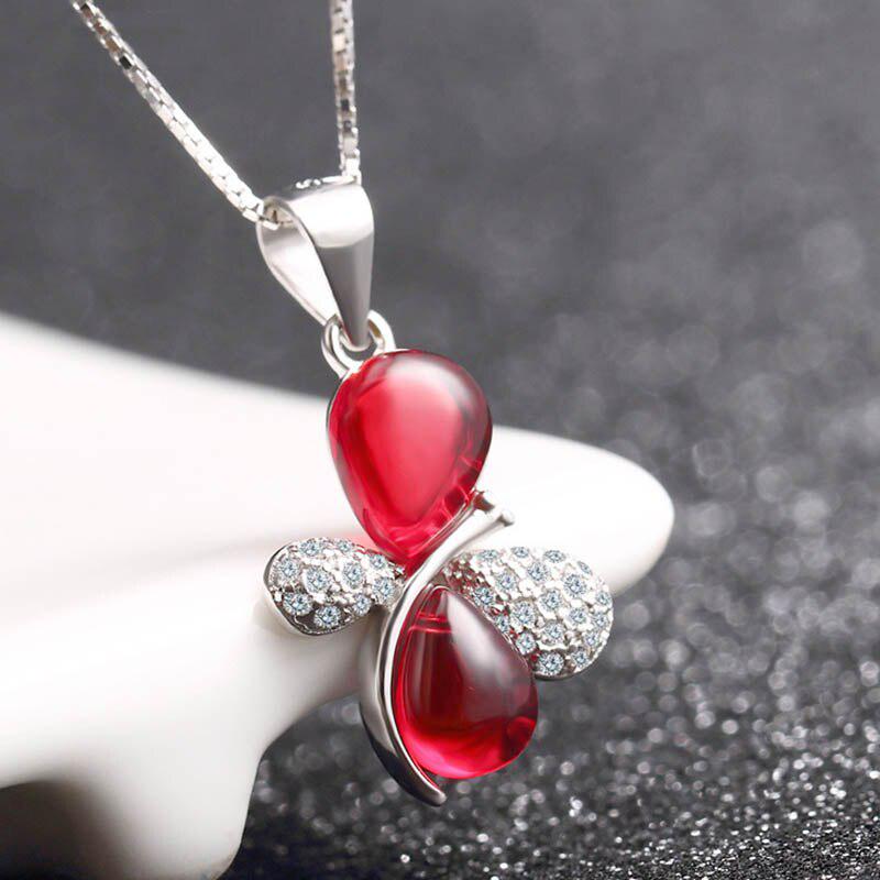 Tancise Luxury  Silver Pendant Necklace for Women Wedding Party Gift Jewelry