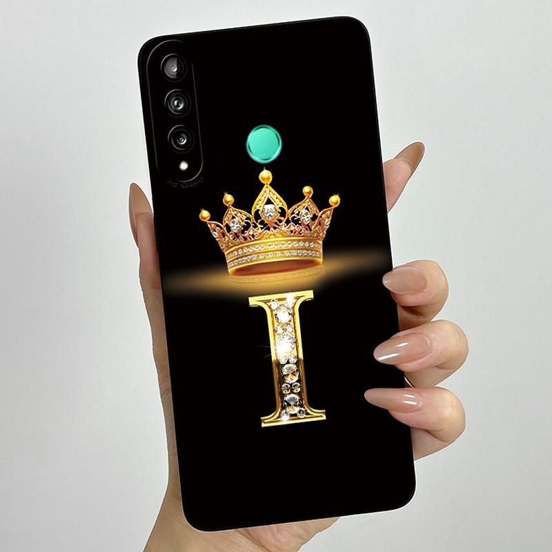 For Huawei Y7p P40 Lite E ART-L28 ART-L29 Fashion Initial Letter Couple Phone Case Y7P 2020 Soft Silicone TPU Protective Casing