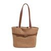 Summer New Style Casual Seaside Vacation Style Straw Woven Bag Fashionable Simple Large Capacity Shoulder Tote Bag Women