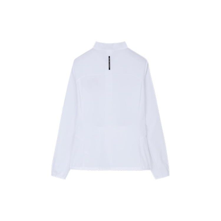 Anta Solid Color Zipper Stand Collar Long Sleeve Jacket Women Jackets Gravel-White 162320610-1