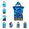 The Underwater World Printed Hooded Beach Towel for Adults Kids Quick Dry Swimming Pool Poncho Bath Towel With Cloak Bathrobe