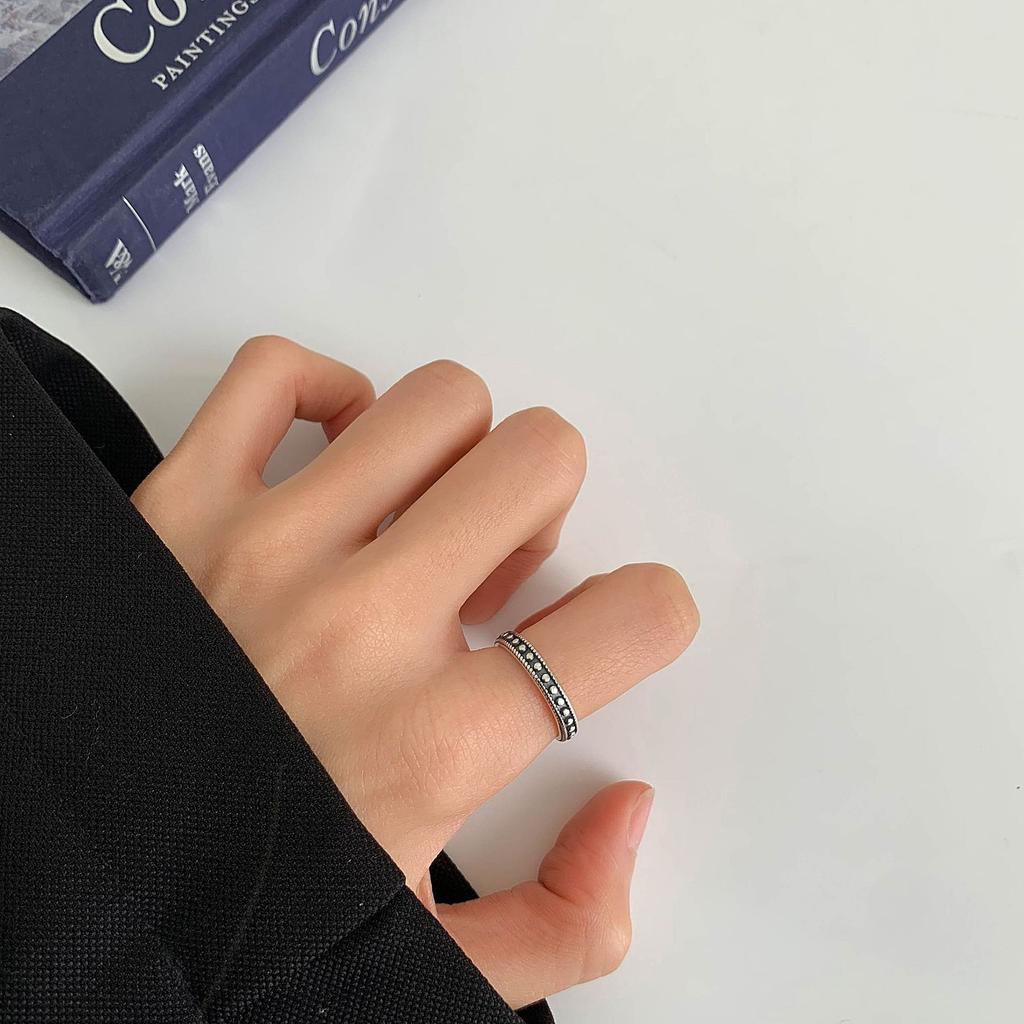 Vintage Combination Thin Ring Female Personality Hip Hop Niche Cold Wind Index Finger Ring