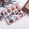 Multi Wooden Christmas Tree Decoration Small Pendant Boxed Set Wooden Ornaments Cartoon Image DIY Christmas Decorations