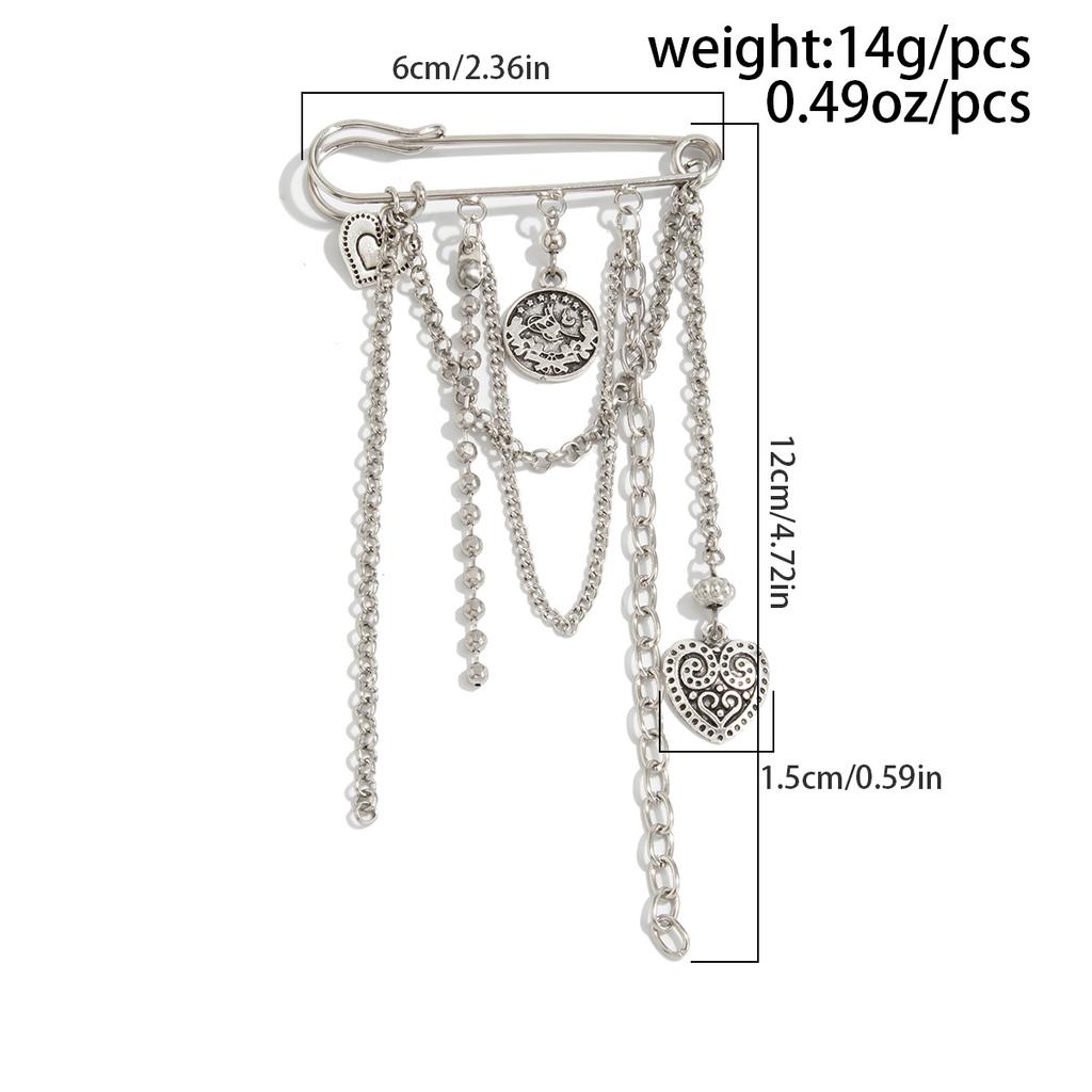Heart Pearl Bow Brooch Detachable Tassel Fixed Clothes Pin Waist Buckle Button Clasps Trouser Leg Decorative Brooch