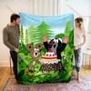 Cute Little Mole Print Cartoon Blanket Warm Soft and Comfortable Home Travel Sofa Bedding Camping Cars Cover Blanket for Gifts