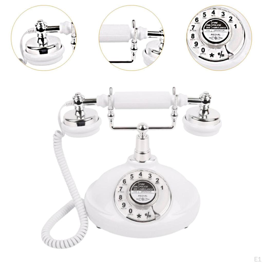 Desk Telephone Model Classic Rotary Dial Ornament Landline Phone for Birthday Special