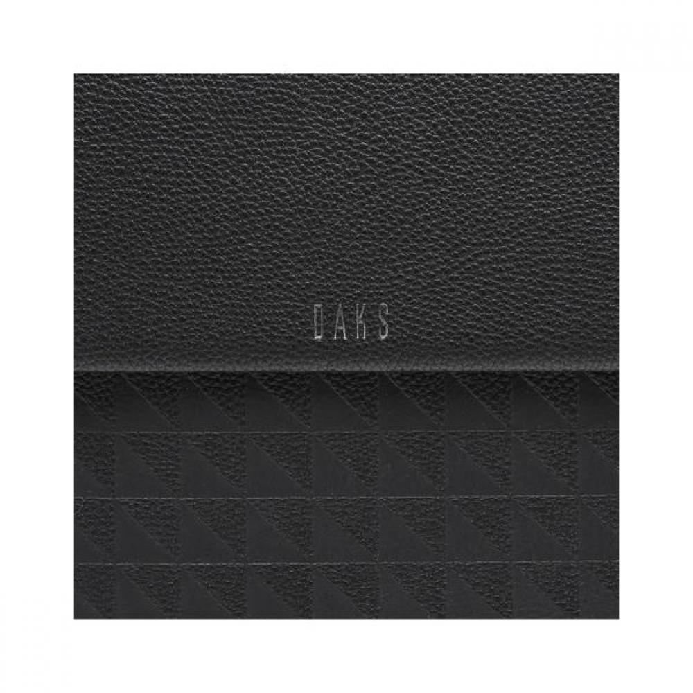 Daks Black Leather Grid Pattern Crossbody Bag Dbba3e263