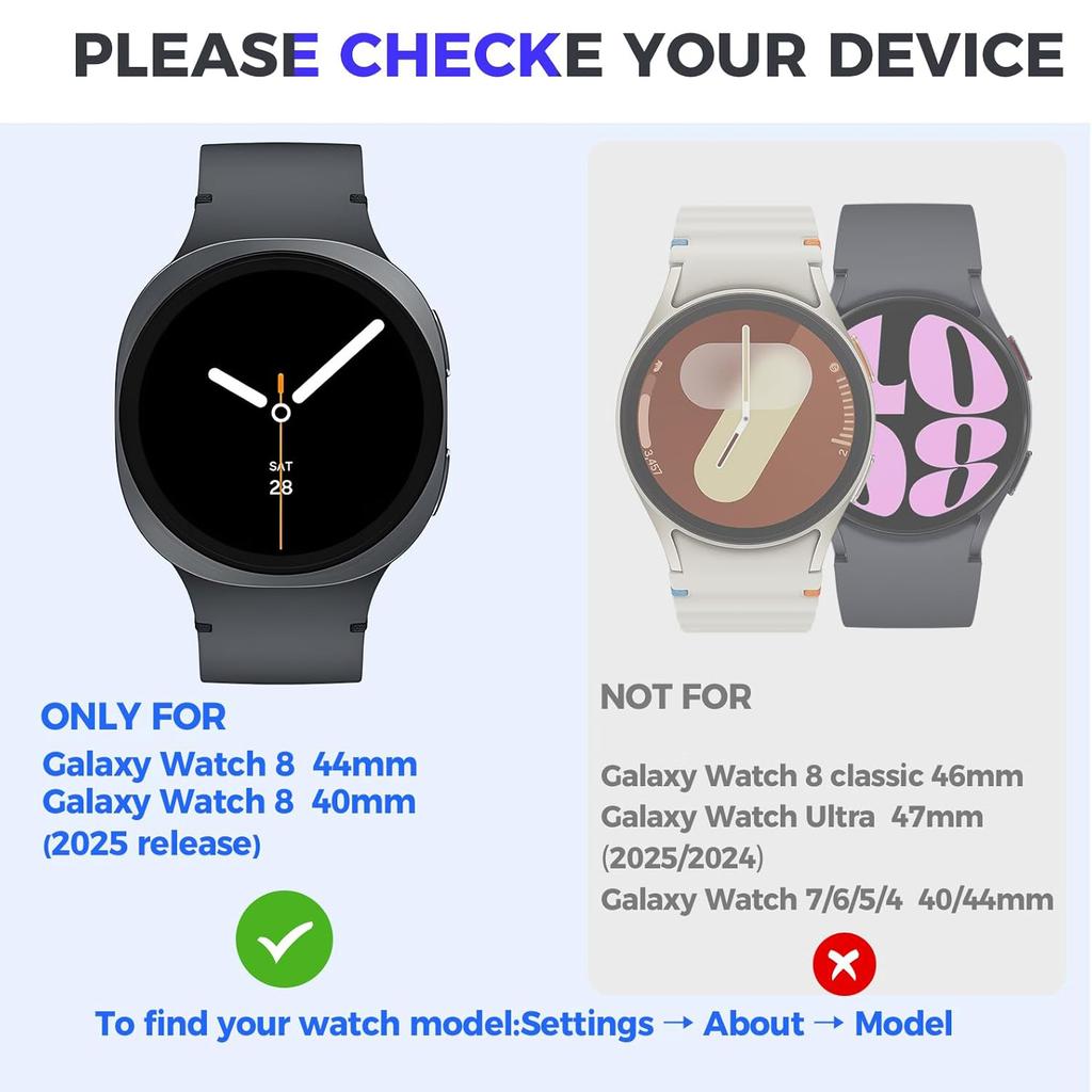 Schutzhülle aus Aluminiumlegierung für Samsung Galaxy Watch 8, Metallgehäuse, Zubehör, Hartrahmen, Metall-Schutzstoßstange für Samsung Galaxy Watch 8 (44 mm, 40 mm)