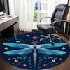 1pc Dragonfly Chair Carpet for Office, Round Non Slip Durable Large Size Office Carpet, Suitable for Office