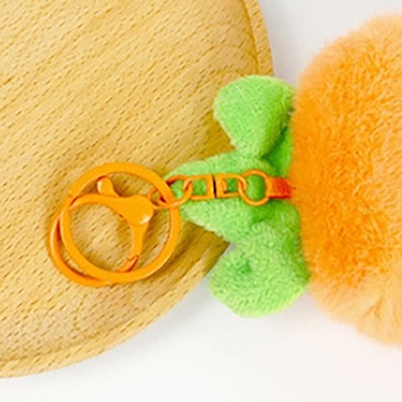 Cute Plush Fruit And Vegetable Doll Keychain Filled With Keychains Backpack Pendant Ladies' Car Key Accessories