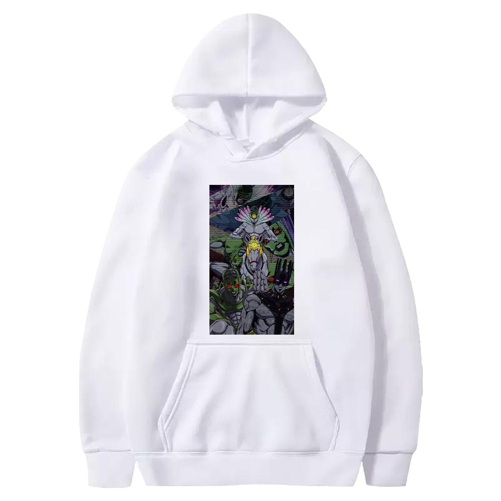 Hot Anime JoJo's Bizarre Adventure Made In Heaven Graphic Hooded Men Women Manga Hoodie Plus Size Streetwear Harajuku Sweatshirt