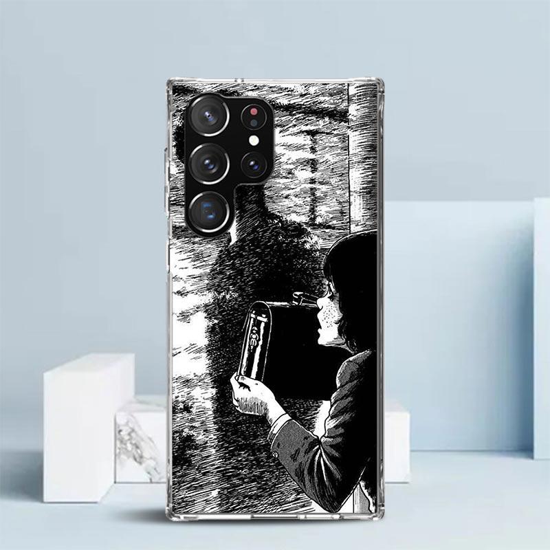 Japanese Horror Comic Anime Soft Cover for Samsung Galaxy S25 Edge S26 S24 S23 Ultra Phone Case S22 S21 Plus S20 FE Print Patter
