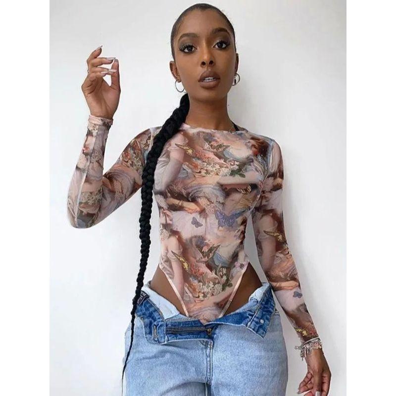 

Принтованный комбинезон с круглым вырезом и длинными рукавами Принтованный комбинезон с круглым вырезом и длинными рукавами 1 M(M)