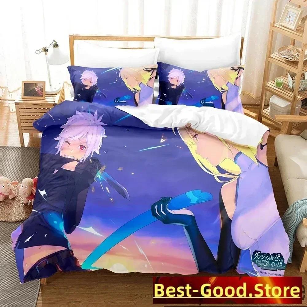3D-print Danmachi Anime Hestia Sängkläder Set Tryckt Sängkläder Set Med Örngott Säng Påslakan Mjuk Queen King Size Sängkläder Hem