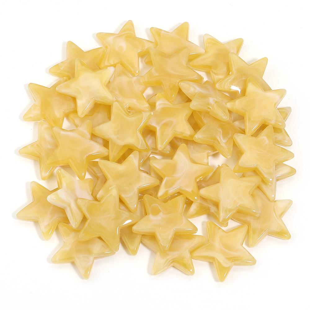 50pcs/lot 21mm Acrylic Star Beads Colorful Pentagram Cloud Loose Spacer Beads for Jewelry Making DIY Necklace Bracelets Keychain