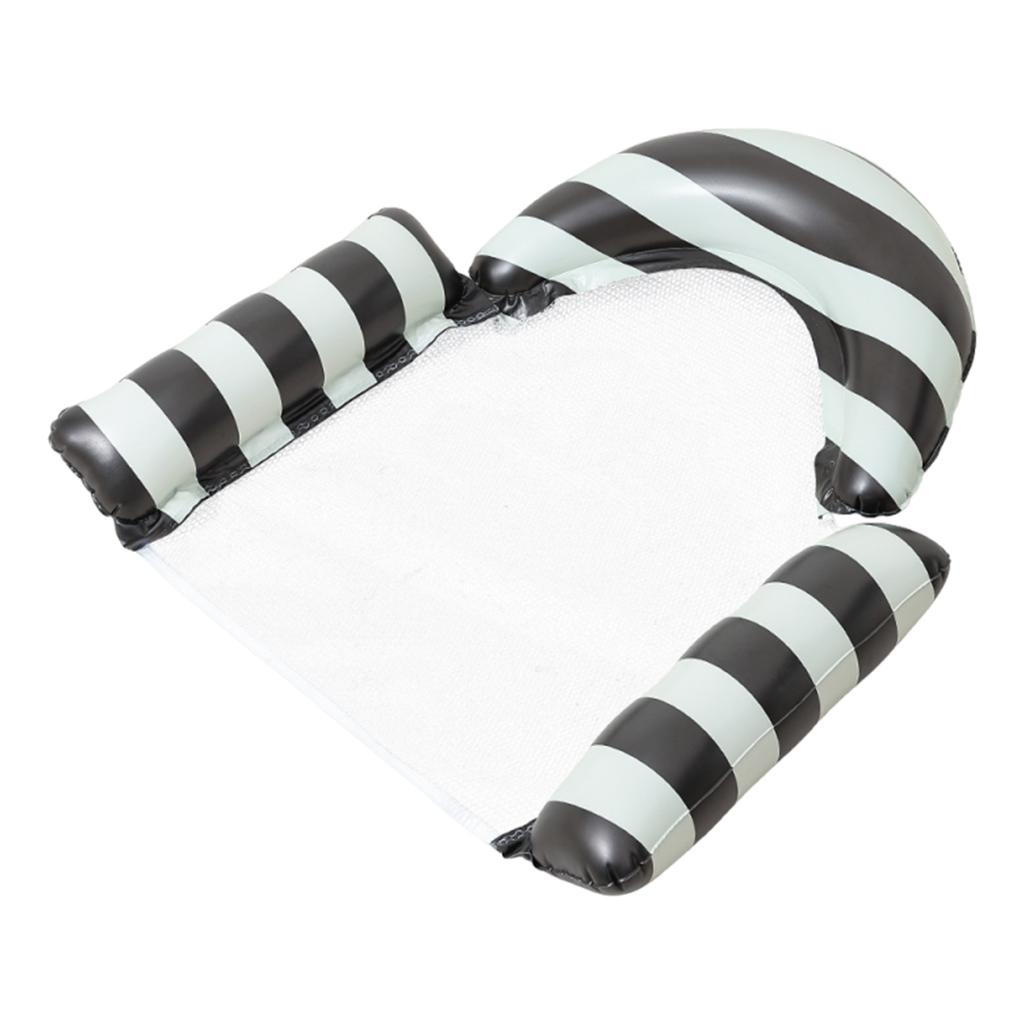 Stripe Pattern Float Air Cushion Leakproof Inflatable Floating Single Seat Thickened Floating Bed for Summer Water Entertainment