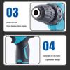 Cross 21V Brushless Dual-Speed Rechargeable Drill with Lithium Battery & High-Power Electric Screwdriver Set for Household Use.