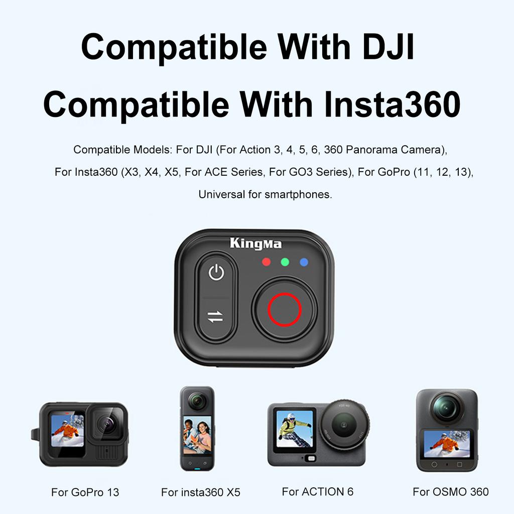 For DJI Action 6/5 Pro/4 Bluetooth Remote Controller 50M Wireless Remote Control Watch Wrist Strap Sports Camera Accessories